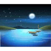 月夜江边
