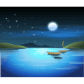 月夜江边