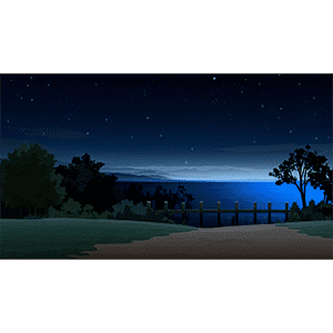 夜晚湖边