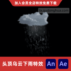 头顶乌云下雨