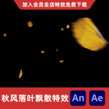 秋风落叶飘散特效